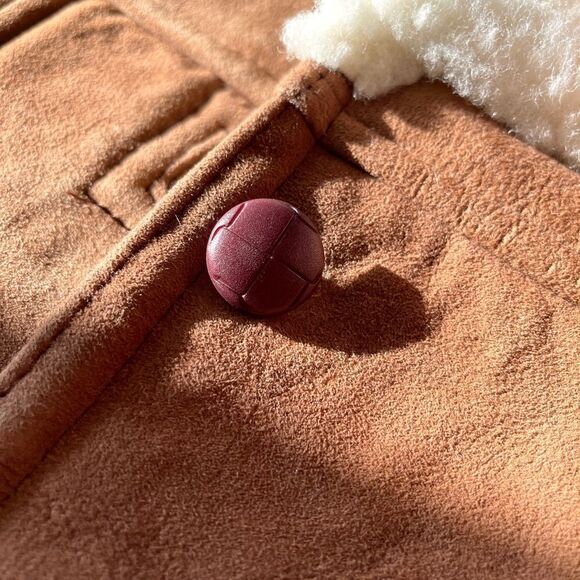 NWOT Genuine Mexican Handmade Suede Sherpa Shearling Coat - Picture 7 of 16